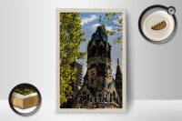 Holzschild Städte Berlin Gedächtniskirche Deutschland 12x18 cm