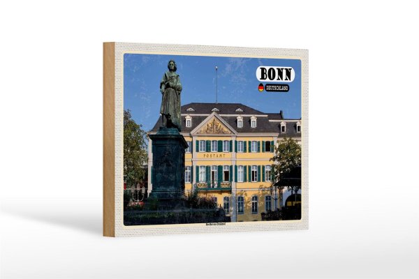 Holzschild Städte Bonn Beethoven Denkmal Architektur 18x12 cm