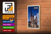 Holzschild Städte Bonn Münster Altstadt Deutschland 12x18 cm