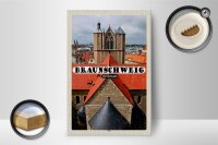 Holzschild Städte Braunschweig Dom Kirche Dekoration 12x18 cm