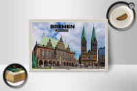 Holzschild Städte Bremen Deutschland Rathaus Dekoration 18x12 cm