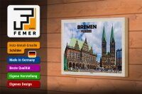 Holzschild Städte Bremen Deutschland Rathaus Dekoration 18x12 cm