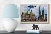 Holzschild Städte Bremen Deutschland Rathaus Dekoration 18x12 cm