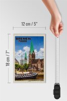 Holzschild Städte Bremen Deutschland St. Martini 12x18 cm
