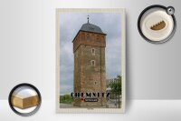 Holzschild Städte Chemnitz Deutschland Roter Turm 12x18 cm
