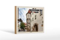Holzschild Städte Regensburg Porta Praetoria Schloss...