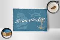 Holzschild Spruch 18x12cm Heimathafen Anker Dekoration