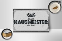 Holzschild Spruch 18x12 cm Bester Hausmeister der Welt Dekoration