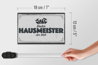 Holzschild Spruch 18x12 cm Bester Hausmeister der Welt Dekoration