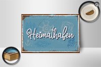 Holzschild Spruch 18x12cm Heimathafen Steuerrad Dekoration