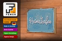 Holzschild Spruch 18x12cm Heimathafen Steuerrad Dekoration
