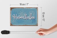 Holzschild Spruch 18x12cm Heimathafen Steuerrad Dekoration