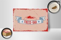 Holzschild Spruch 18x12 cm Fress-Bar Dekoration