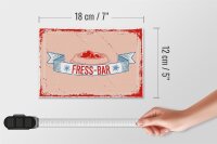 Holzschild Spruch 18x12 cm Fress-Bar Dekoration