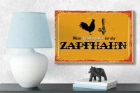 Holzschild Spruch 18x12 cm Mein Lieblingstier ist der Zapfhahn