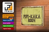 Holzschild Spruch 18x12 cm Pipi-Kaka room Dekoration
