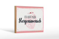 Holzschild Spruch 18x12 cm Du bist mein Herzensmensch Dekoration