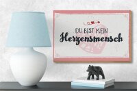 Holzschild Spruch 18x12 cm Du bist mein Herzensmensch Dekoration