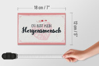 Holzschild Spruch 18x12 cm Du bist mein Herzensmensch Dekoration