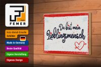 Holzschild Spruch 18x12 cm Du bist mein Lieblingsmensch Dekoration