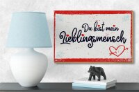 Holzschild Spruch 18x12 cm Du bist mein Lieblingsmensch Dekoration