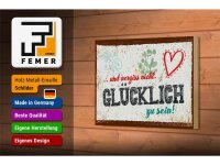 Holzschild Spruch 18x12 cm Und vergiss nicht Glücklich zu sein!