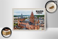 Holzschild Städte Mainz Kaiserdom Kirche Christentum 18x12 cm