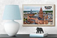 Holzschild Städte Mainz Kaiserdom Kirche Christentum 18x12 cm