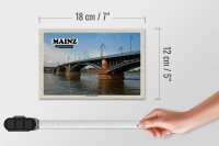 Holzschild Städte Mainz Theodor-Heuss-Brücke Dekoration 18x12 cm
