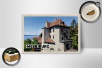Holzschild Städte Meersburg Burg Architektur Dekoration 18x12 cm