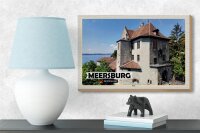 Holzschild Städte Meersburg Burg Architektur Dekoration 18x12 cm
