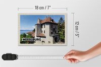 Holzschild Städte Meersburg Burg Architektur Dekoration 18x12 cm