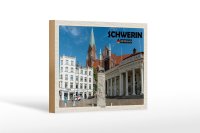 Holzschild Städte Schwerin Marktplatz Architektur...