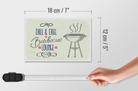 Holzschild Spruch Chill & Chill Barbecue Lounge 18x12 cm Dekoration