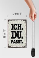 Holzschild Spruch Ich Du Passt 12x18 cm Geschenk Dekoration