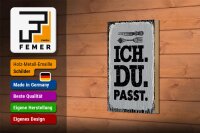 Holzschild Spruch Ich Du passt Gabel Messer 12x18 cm Dekoration
