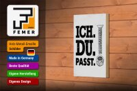 Holzschild Spruch Ich Du Passt Schraube Mutter 12x18 cm