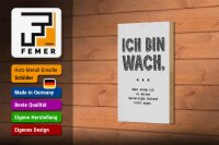 Holzschild Spruch lustig Zustand Ich bin wach 12x18 cm Dekoration