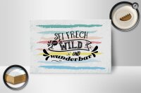 Holzschild Spruch Sei frech wild wunderbar 18x12 cm Geschenk