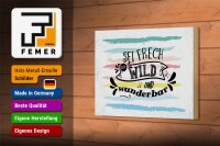 Holzschild Spruch Sei frech wild wunderbar 18x12 cm Geschenk
