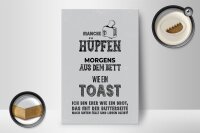 Holzschild Spruch ich wie Brot nach unten fällt 12x18 cm Dekoration