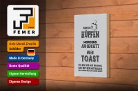 Holzschild Spruch ich wie Brot nach unten fällt 12x18 cm Dekoration