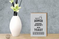 Holzschild Spruch ich wie Brot nach unten fällt 12x18 cm Dekoration