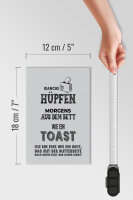 Holzschild Spruch ich wie Brot nach unten fällt 12x18 cm Dekoration