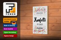 Holzschild Spruch Du musst dir schon selbst Konfetti 12x18 cm