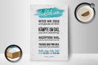 Holzschild Spruch Glücklich sein setze dir Ziele 12x18 cm