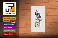 Holzschild Spruch Mit Liebe und Kaffee alles gut 12x18 cm