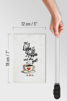 Holzschild Spruch Mit Liebe und Kaffee alles gut 12x18 cm