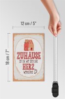 Holzschild Spruch Zuhause da wo Herz wohlfühlt 12x18 cm Dekoration