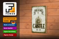 Holzschild Spruch My home is my Castle Schloss 12x18 cm Dekoration